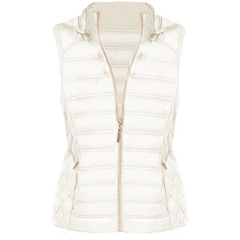 michael kors white puffer vest